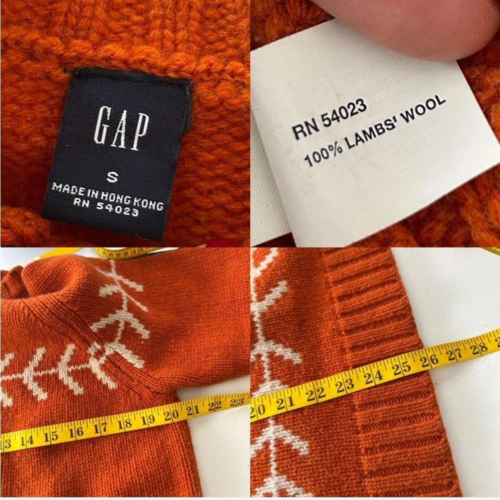 Vintage 2003 Gap Fair Isle 100% Wool Crewneck sweater. - Picture 8 of 8